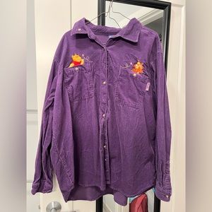 Vintage Winnie the Pooh and Tigger Disney Corduroy Button Down